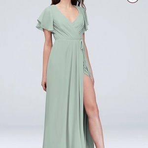 David’s Bridal Georgette Wrap Bridesmaid Dress